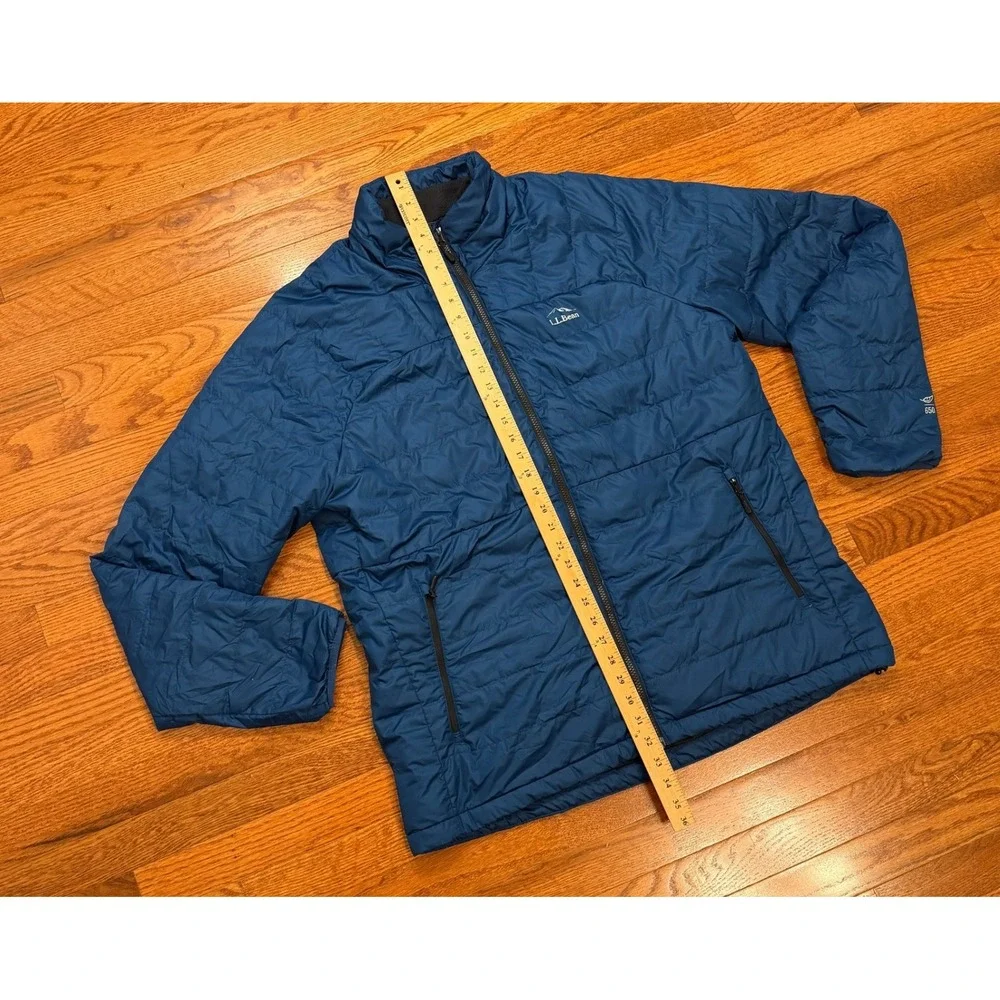 LL Bean 650 Down Puffer Jacket Mens XLT Tall Blue Quilted DownTek Outdoor Hiking